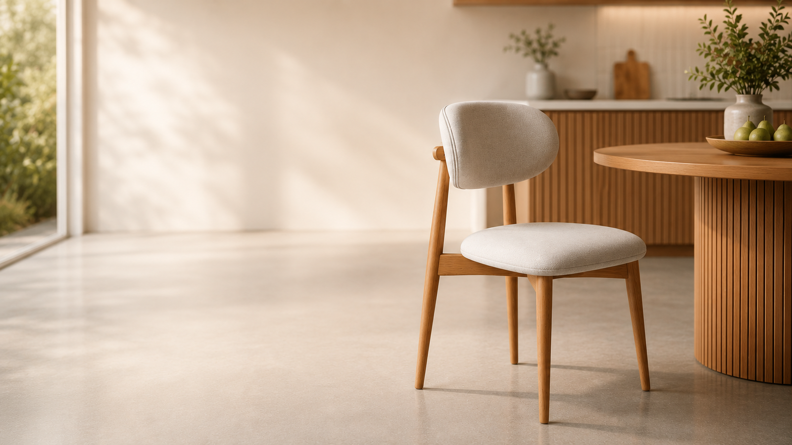 Cadeira Sereno em sala minimalista